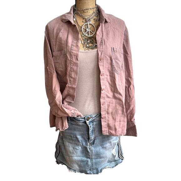 ANTHRO - BELLA DAHL women's Tencel lyocell Bella Dahl Button Down Shirt Jacket - Picture 1 of 13